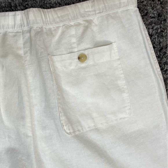 Liz Claiborne white Linen & cotton mid rise straight leg classic pants women’s L - Picture 8 of 17